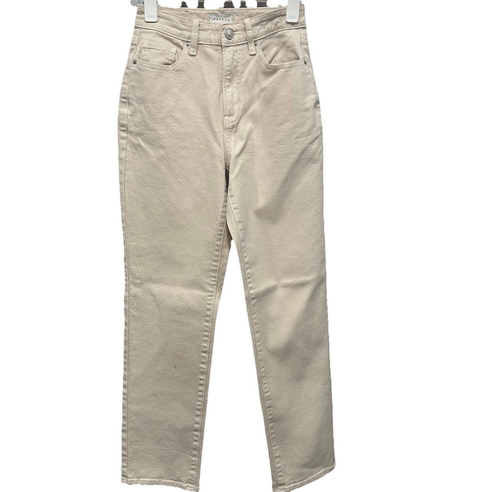 PacSun Curve Straight Jeans Women's Size 24 L Beige Zip 5 Pockets Light Wash